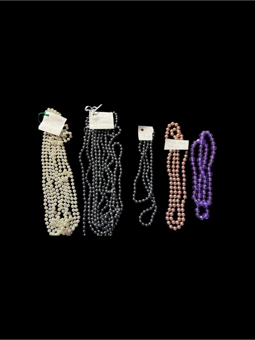Assorted Pearl Necklace Costume Jewelry Sets in Ivory, Grey, Pink